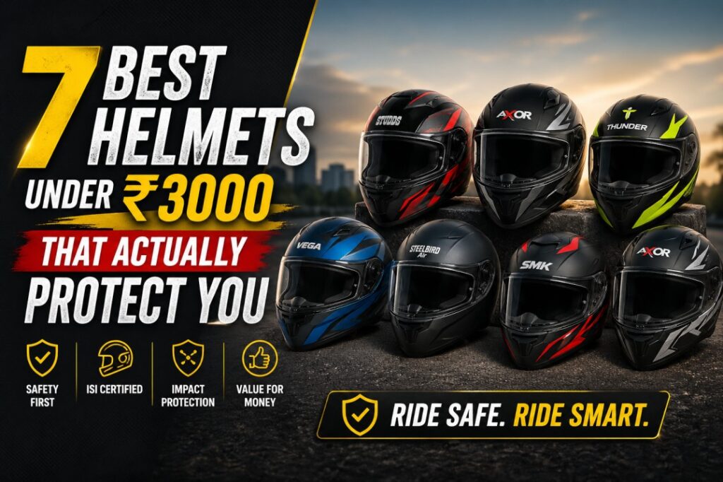 7 best helmets under ₹3000 in India — ISI certified full face helmets comparison