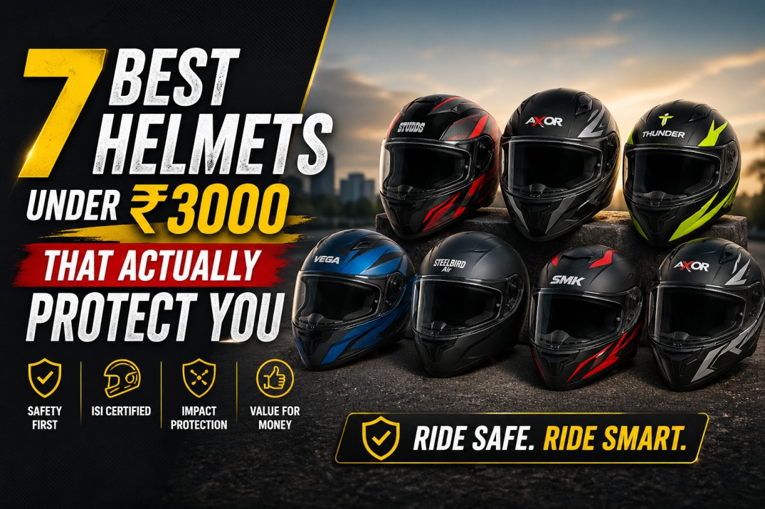 7 best helmets under ₹3000 in India — ISI certified full face helmets comparison