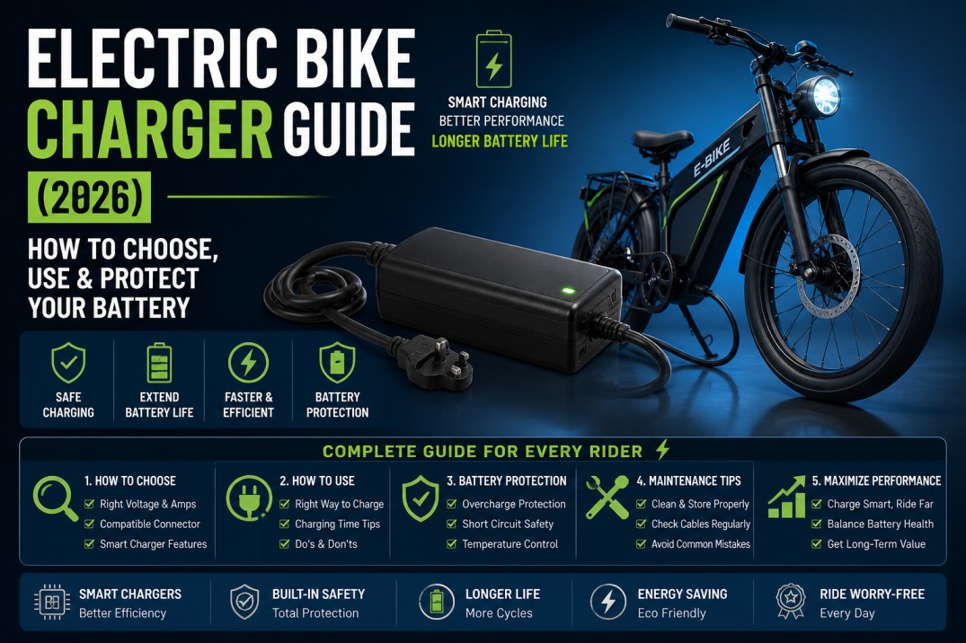 Electric Bike Charger Guide (2026): How to Choose, Use & Protect Your Battery