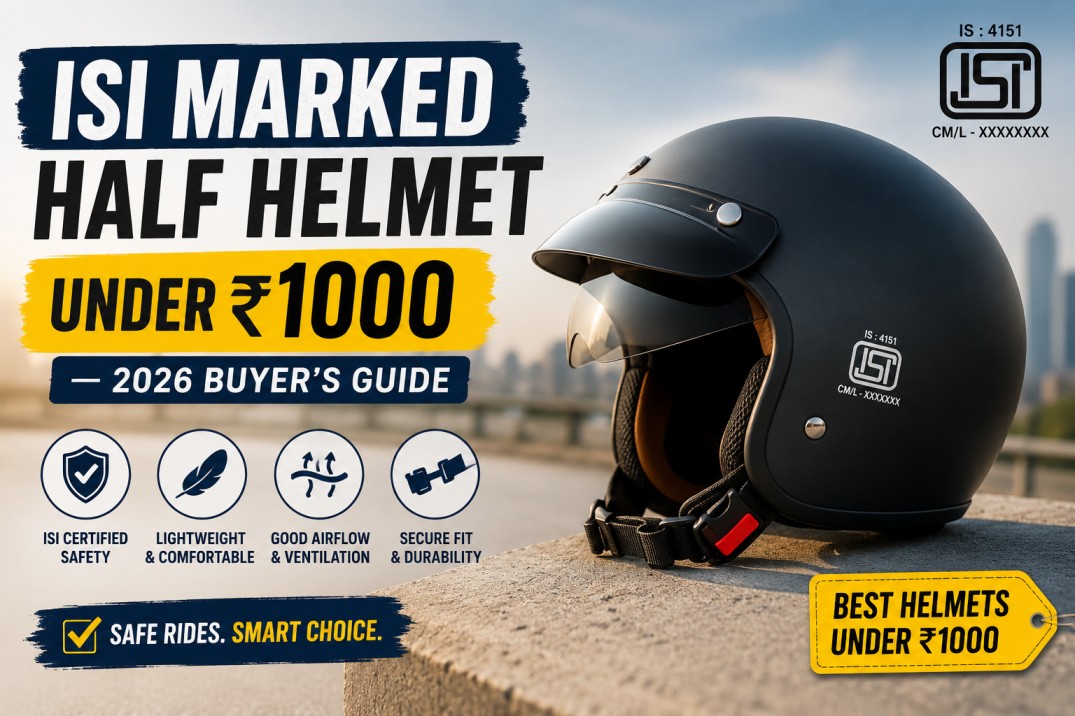 ISI Marked Half Helmet Under 1000 — 2026 Buyer’s Guide